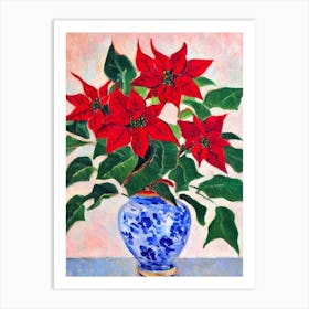 Poinsettia 2  Matisse Style Flower Art Print