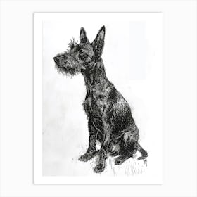Manchester Terrier Dog Line Sketch 1 Art Print