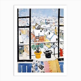 The Windowsill Of Harbin   China Snow Inspired By Matisse 1 Art Print