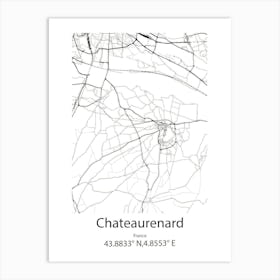 Chateaurenard,France Minimalist Map Art Print