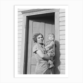 Mrs, John Baker And Baby On Steps Of Farm Home,Divide County, North Dakota By Russell Lee Art Print