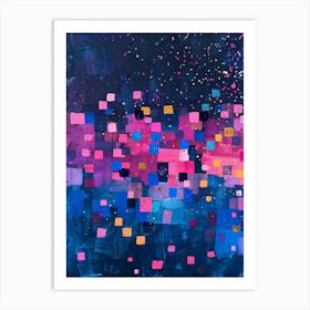 Pink Squares 2 Art Print