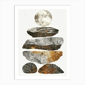 Moon And Stones Art Print