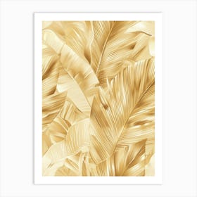 Gold Leaf Seamless Pattern Art Print