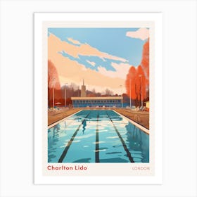 Charlton Lido London Swimming Poster Art Print