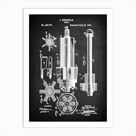 Oil Drill Print, Oil Rig Art, Oil Rig Blueprint, Oil Derrick, Oil Rig Gifts,Oil Rig Decor, Oil Field Decor, Oil Field Gift, Drilling, Ct7701 Art Print