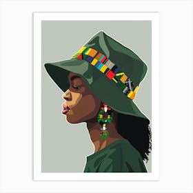 African Woman In Hat 10 Art Print