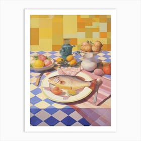 Perch Still Life Painting Art Print