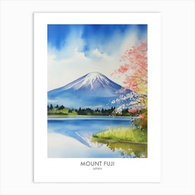 Mount Fuji 4 Watercolour Travel Poster Art Print