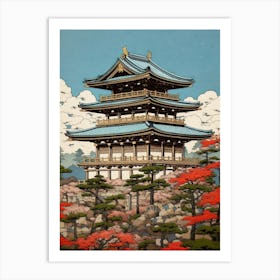 Todai Ji, Japan Vintage Travel Art 2 Art Print