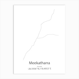 Meekatharra,Australia Minimalist Map Art Print