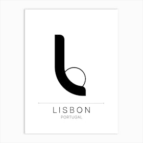 Lisbon City Typography Art Print