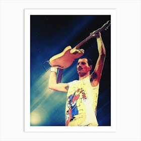 Superstars Of Freddie Mercury And The Guitar Art Print