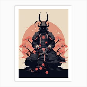 Japanese Samurai Illustration 10 Art Print