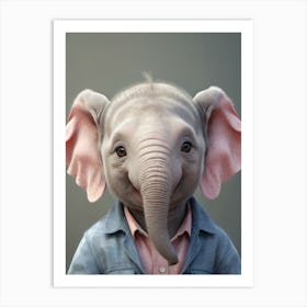 Cute Baby Elephant Nursery Ilustration (2) Art Print
