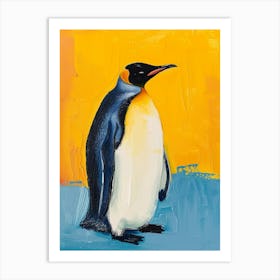 King Penguin Petermann Island Colour Block Painting 2 Art Print