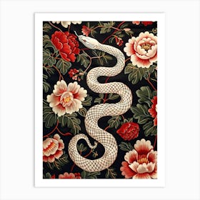 Lunar Year Of The Snake 2025 Wall Art Print Poster Framed Snake Art Chinese Zodiac Vintage White 6 Art Print