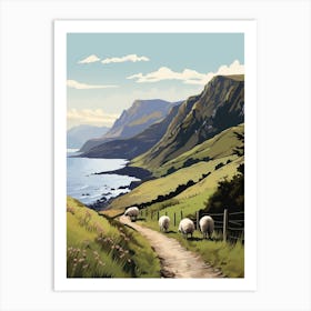 West Highland Coast Path Scotland 2 Vintage Travel Illustration Art Print