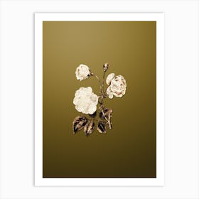 Gold Botanical Ruga Rose Flower on Dune Yellow n.4552 Art Print