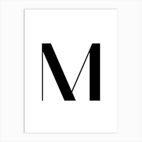 Letter M.Classy expressive letter. Art Print