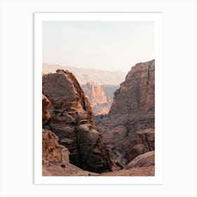 Jordan Nature | viewpoint over the dry mountains of the Middle-East Art Print