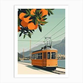 Oranges On The Train Art Print