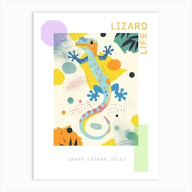 Lime Green Crested Gecko Abstract Modern Illustration 3 Poster Art Print