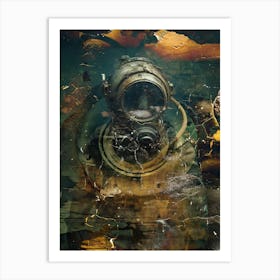 Poster Diver Vintage Illustration Art 01 Art Print