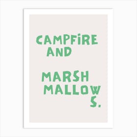 Campfire and Marshmellows - sand Art Print