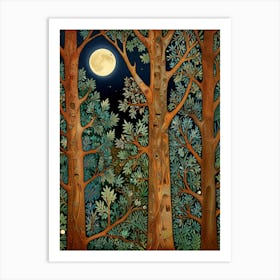 William Morris Moonlight In The Woods 31 Art Print