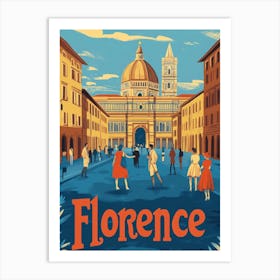 Aihrgdesign A Retro Travel Poster For Florence Featuring The 7 Art Print