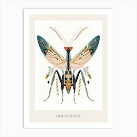Colourful Insect Illustration Praying Mantis 8 Poster Art Print