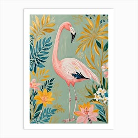 Tropical Pink Flamingo Art Print