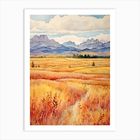 Autumn National Park Painting Grand Teton National Park Wyoming Usa 3 Art Print
