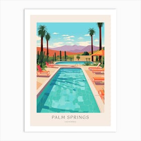 Palm Springs California 3 Midcentury Modern Pool Poster Art Print