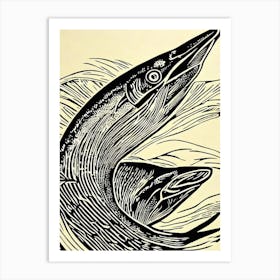 Marlin Linocut Art Print