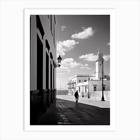 Cadiz, Spain, Black And White Analogue Photography 4 Art Print