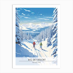 Big Sky Resort   Montana Usa, Ski Resort Poster Illustration 2 Art Print