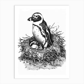 African Penguin Nesting 3 Art Print