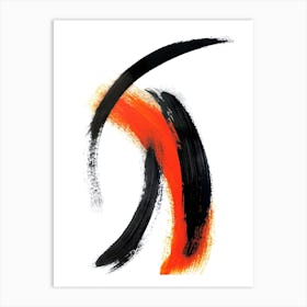 Sharp Black And Orange Abstract Art Print