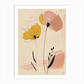 Pretoria Flower Market Boho Minimalist Style Art Print