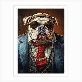 Gangster Dog Bulldog 2 Art Print