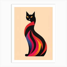 Cat Minimalist Abstract 4 Art Print