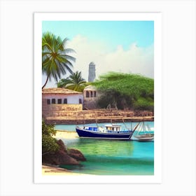 Lamu Island Kenya Soft Colours Tropical Destination Art Print