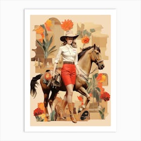 Collage Of Cowgirl Cactus 6 Art Print