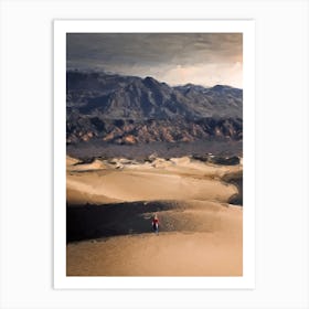 Desert And Mountains Oil Painting Landsape Art Print