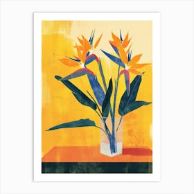 Bird Of Paradise Flowers On A Table   Contemporary Illustration 2 Art Print