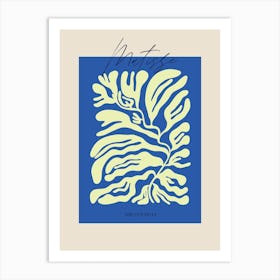 Blue Matisse Flower Art Print