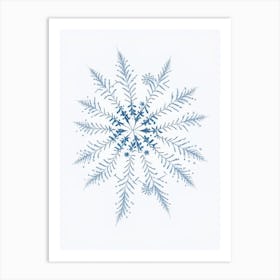 Irregular Snowflakes, Snowflakes, Pencil Illustration 1 Art Print