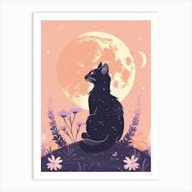 Cat In The Moonlight Art Print